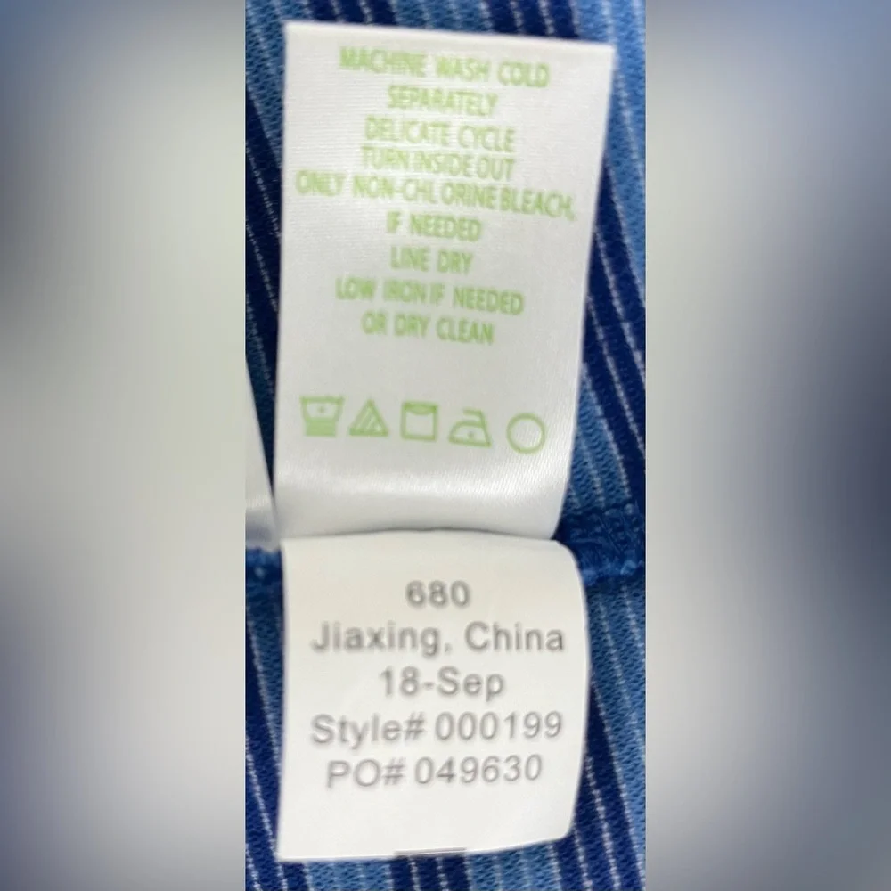 Lilly Pulitzer Alden Blue Grotto Ottoman Striped Bell Sleeve Shift Dress, Medium